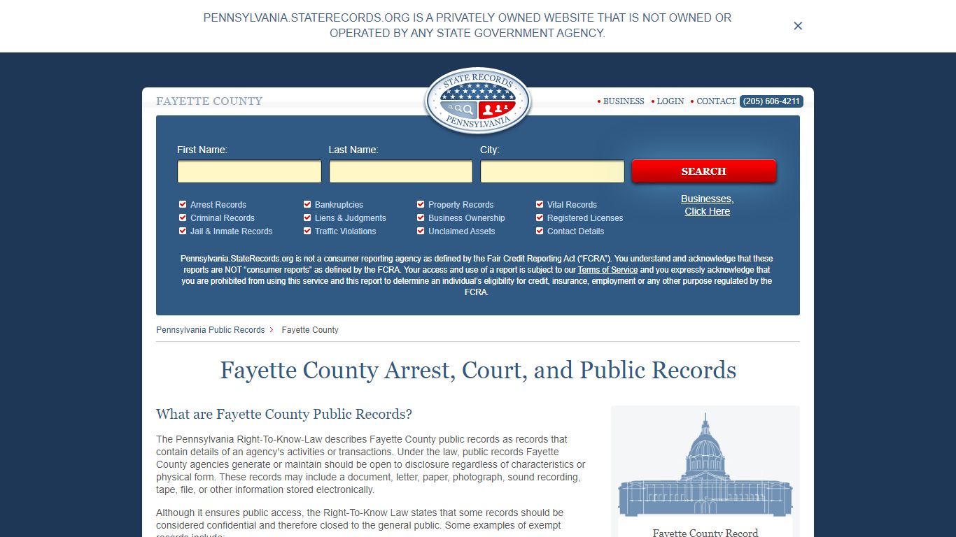Fayette County Arrest, Court, and Public Records